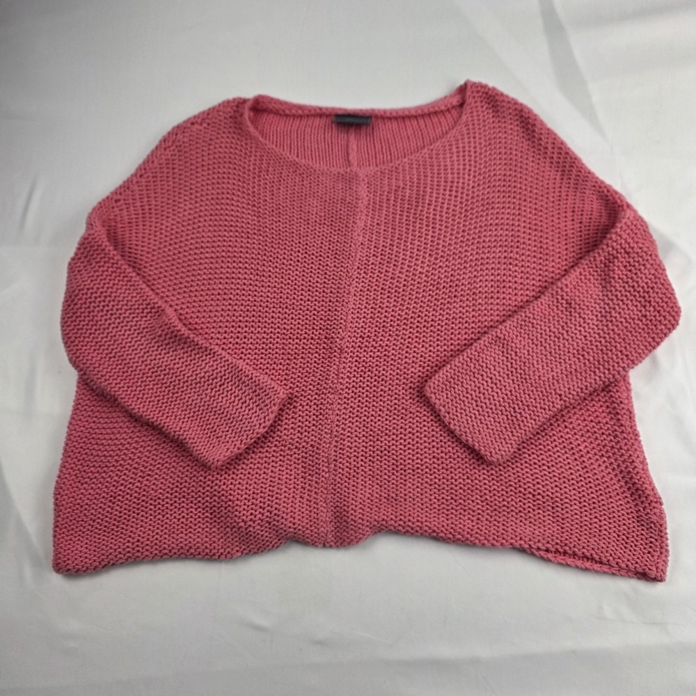 Wooden Ships Sweater Womens One Size Pink Chunky Scoop Neck Relaxed Pullover